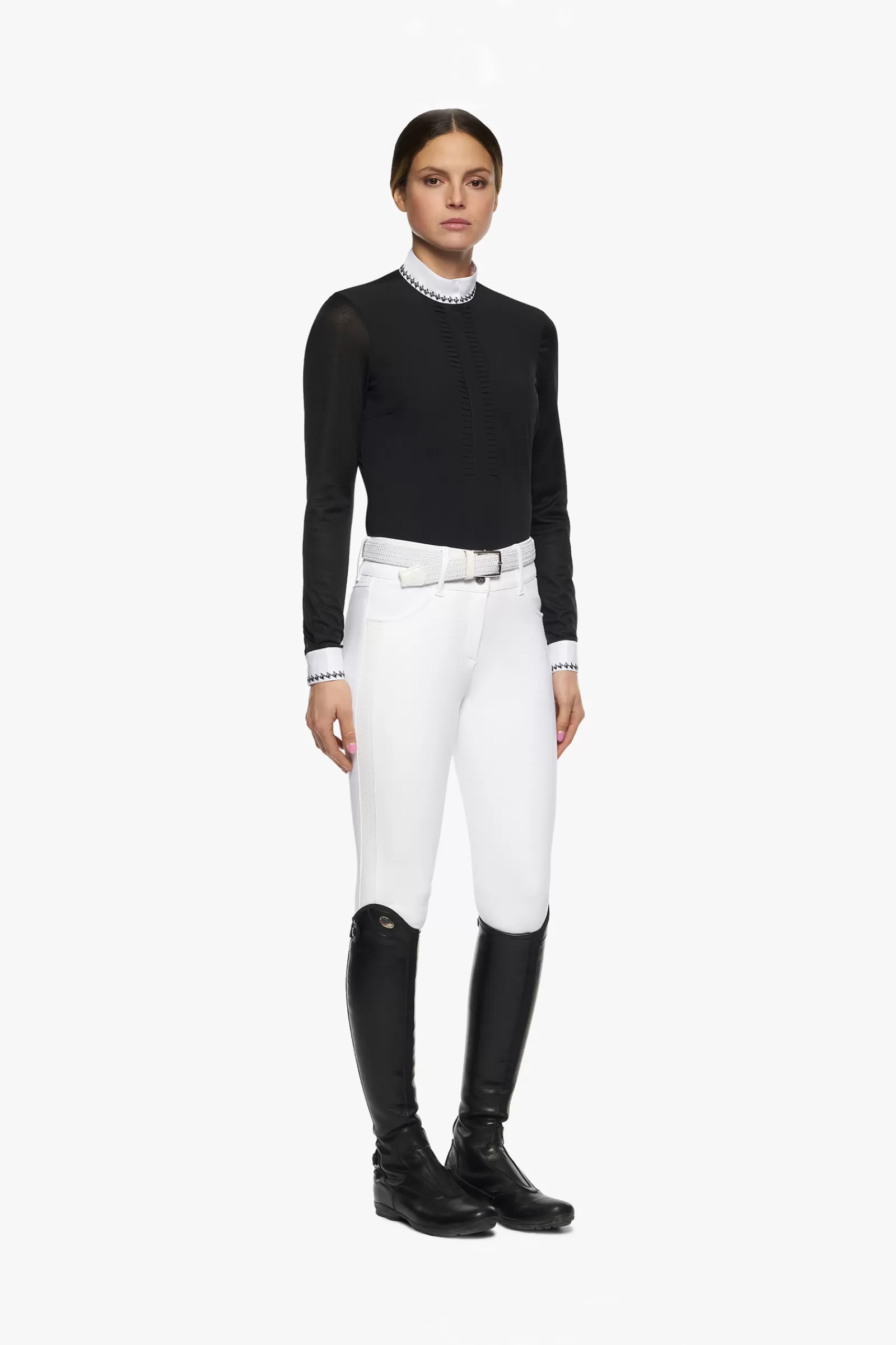 Show Clothing*cavalleriatoscana Cavalleria Toscana Women'S Pleated Longsleeve Competition Shirt Black