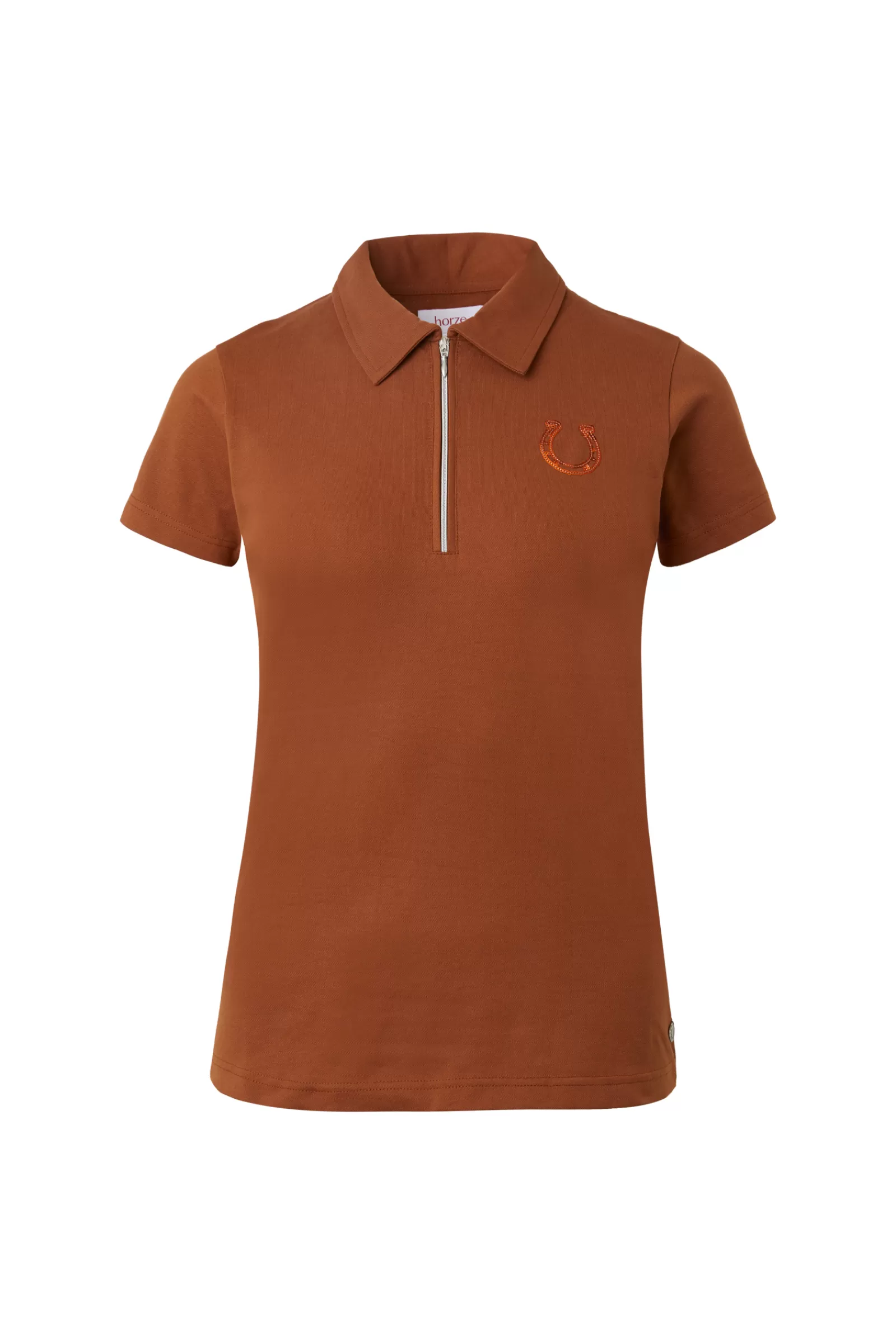 Tops & T-Shirts*horze Amy Women'S Short Sleeve Cotton Stretch Polo Shirt Brown Robe