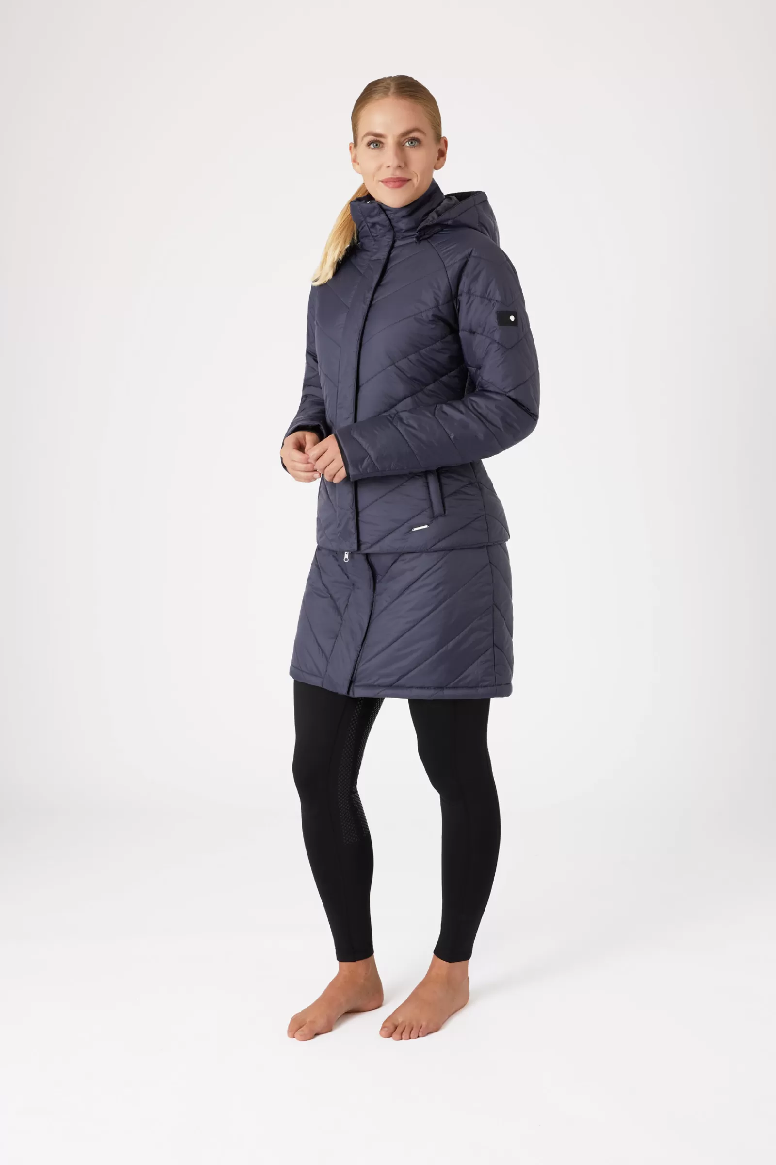 Coats & Jackets*horze Aurora Padded Parka Riding Riding Jacket With Removable Skirt Dark Navy