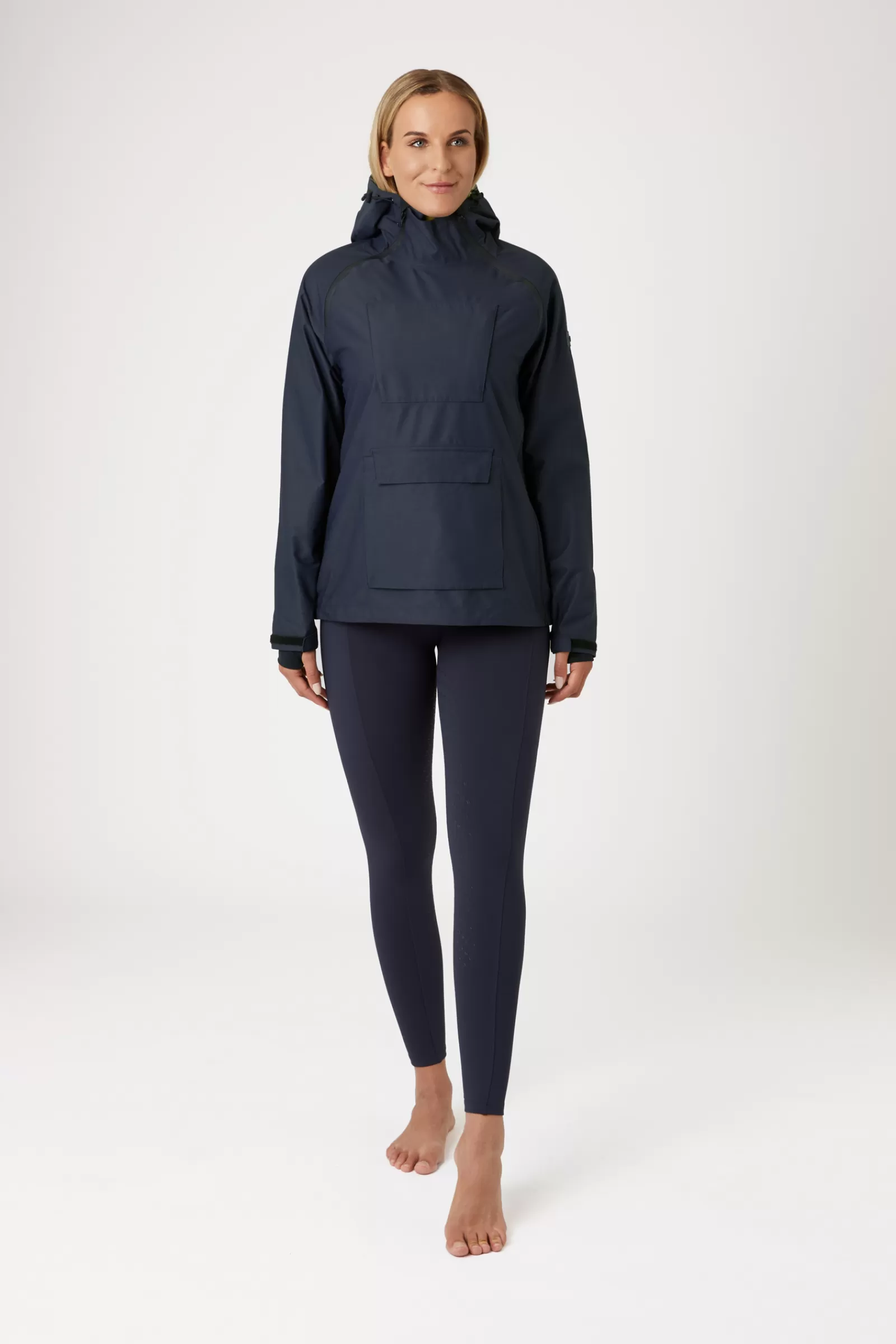 Rain Clothing*horze Ayla Women'S Rain Riding Riding Jacket With Zippers Dark Navy