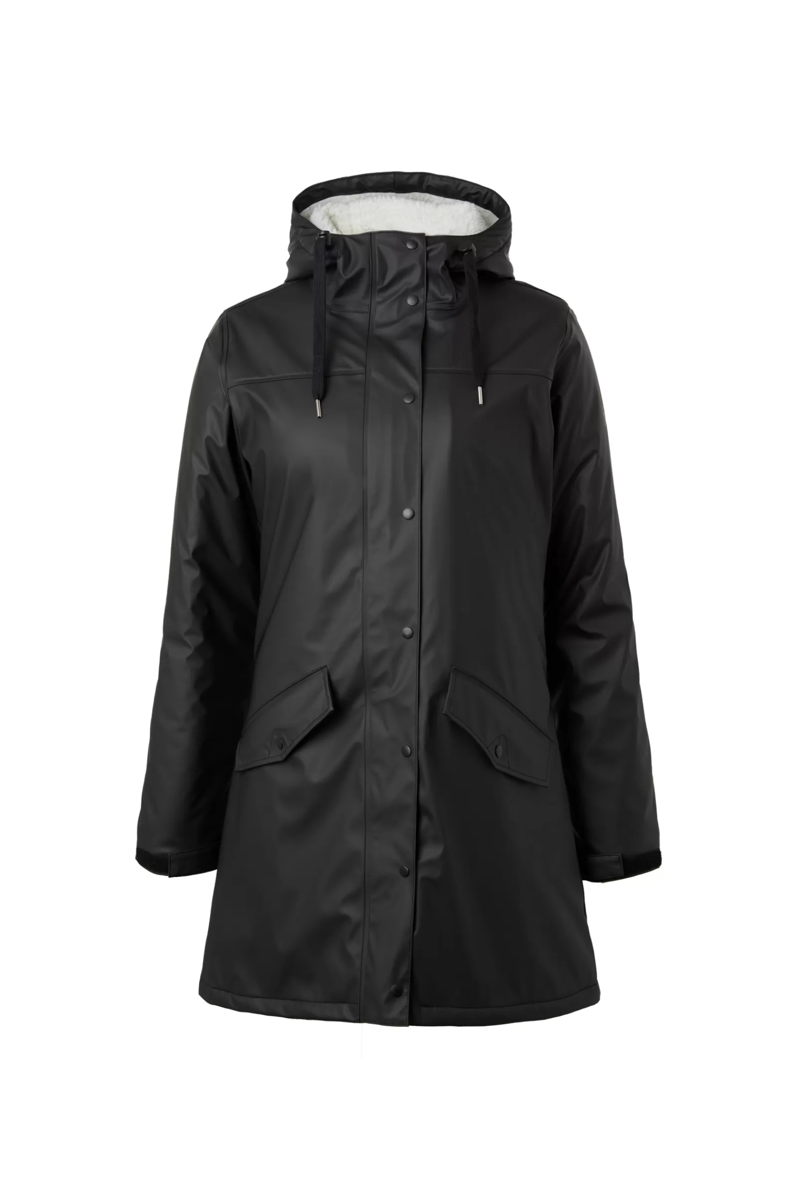 Rain Clothing*horze Billie Women'S Pu Rain Riding Jacket With Fleece Black
