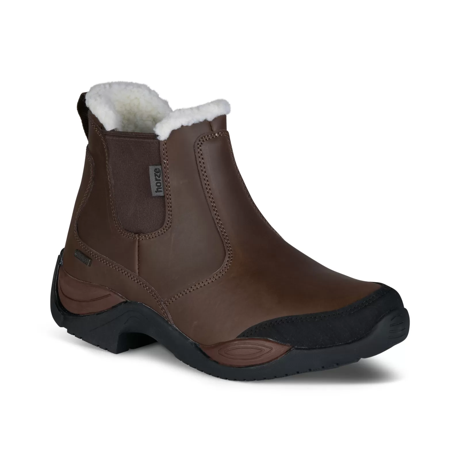 Jodhpur Boots*horze Copenhagen Women'S Waterproof Jodhpur Boots With Faux Fur Lining Dark Brown