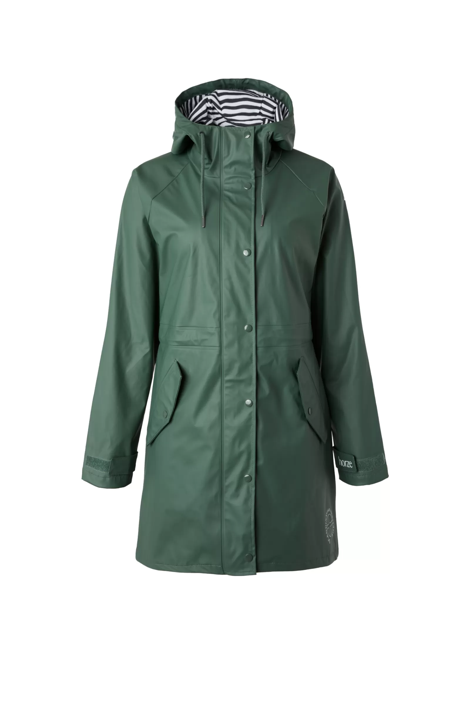 Rain Clothing*horze Dania Women'S Pu Rain Coat With Jersey Lining Cilantro Green