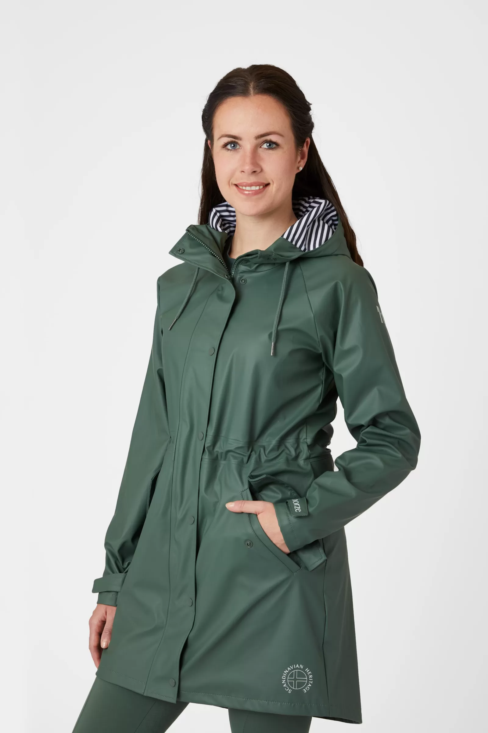 Rain Clothing*horze Dania Women'S Pu Rain Coat With Jersey Lining Cilantro Green