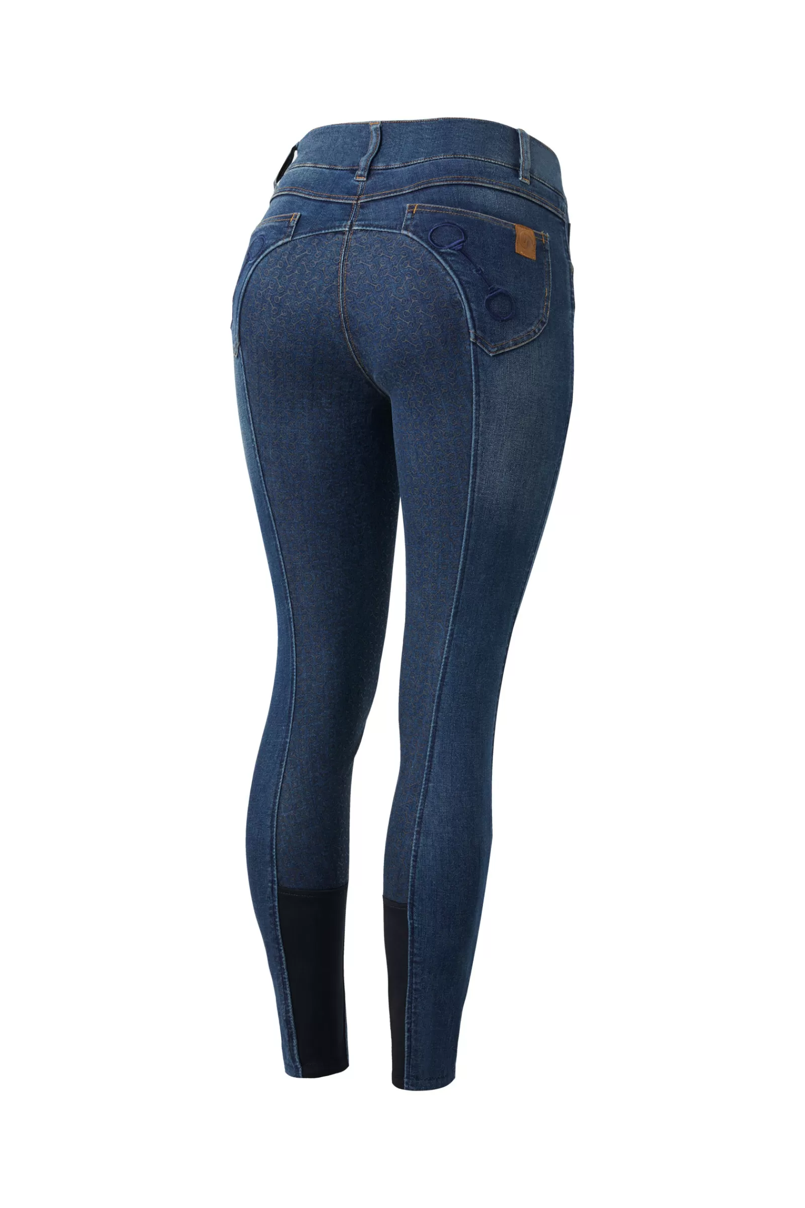 Full Seat Breeches*horze Kaia Women'S High Waist Denim Silicone Full Seat Breeches Light Denim Blue