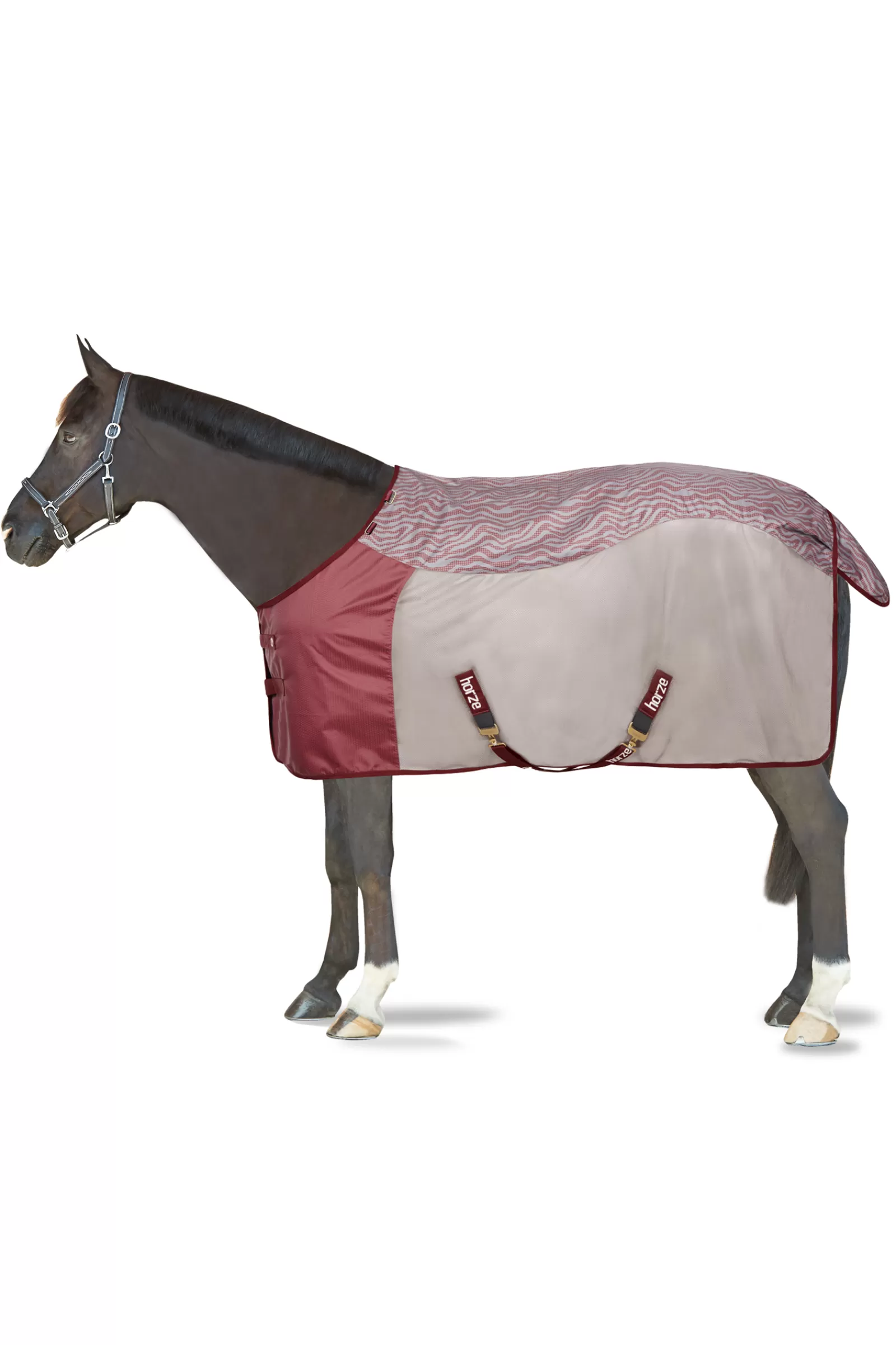 horze Kenya Light Turnout Mesh Rug With Detachable Neck> Lightweight Turnout Rugs