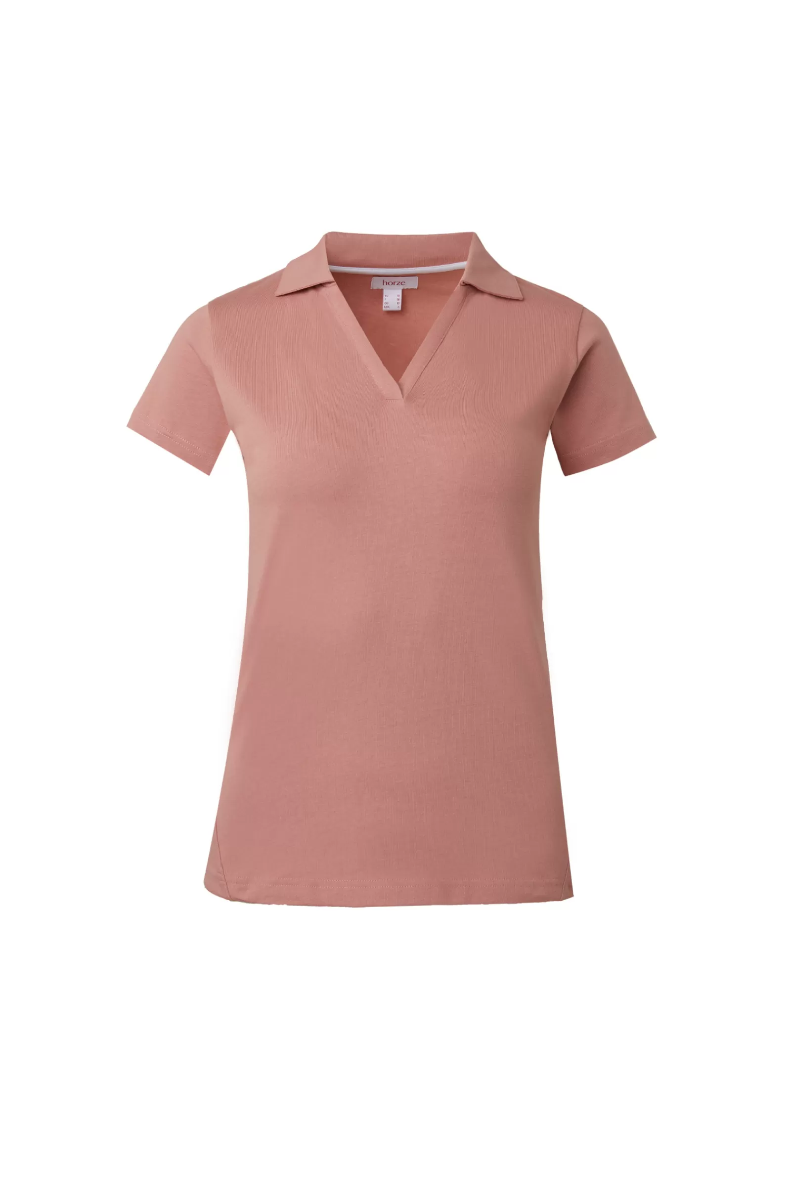 Tops & T-Shirts*horze Kia Women'S Jersey Polo Shirt With Back Print Rose Tan