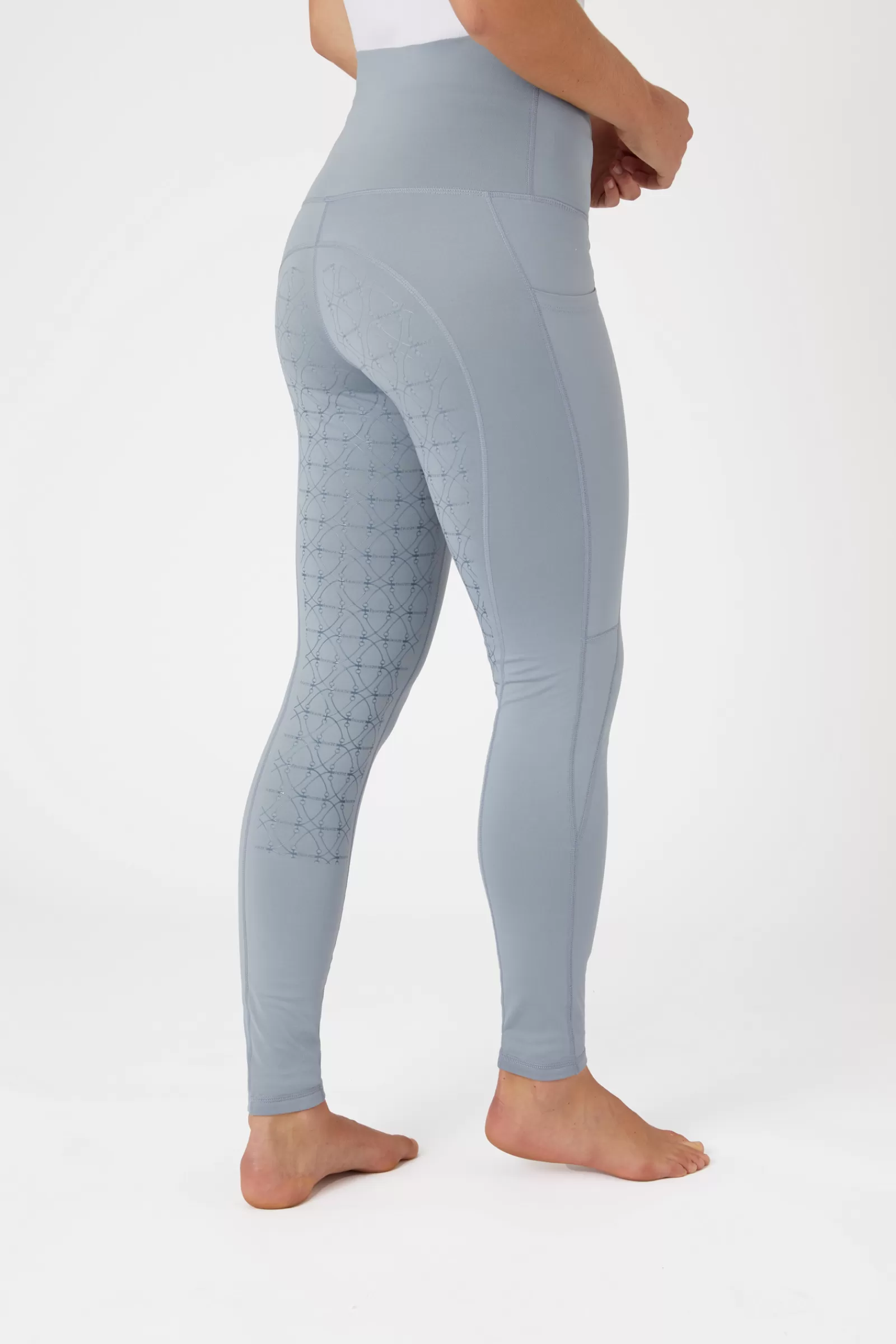 Riding Tights*horze Mette Women'S Full Seat Mid Season Riding Tights With High Waist Tradewinds Grey