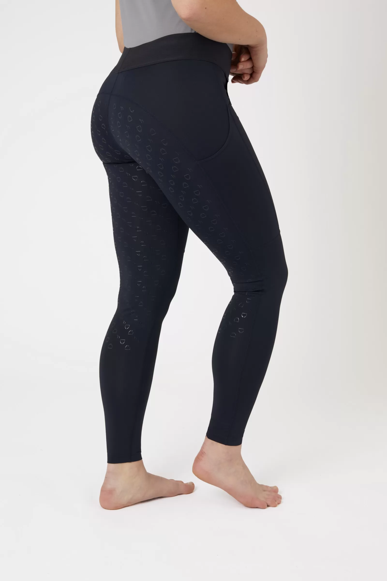 Riding Tights*horze Nadia Women'S Silicone Full Seat Riding Tights With 4-Pockets Dark Navy (New Patches)