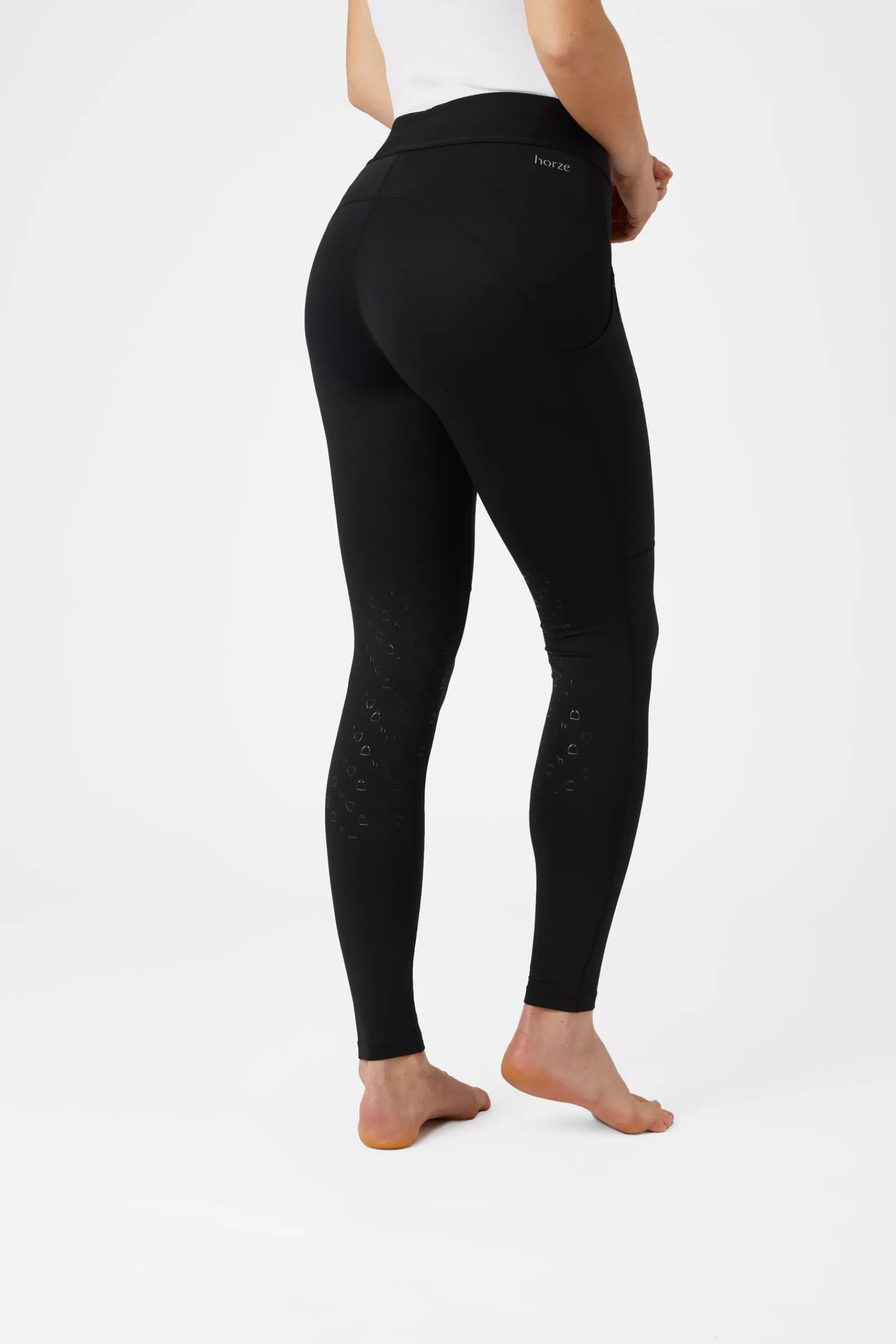 Riding Tights*horze Nadia Women'S Silicone Knee Patch Riding Tights With 4-Pockets Black