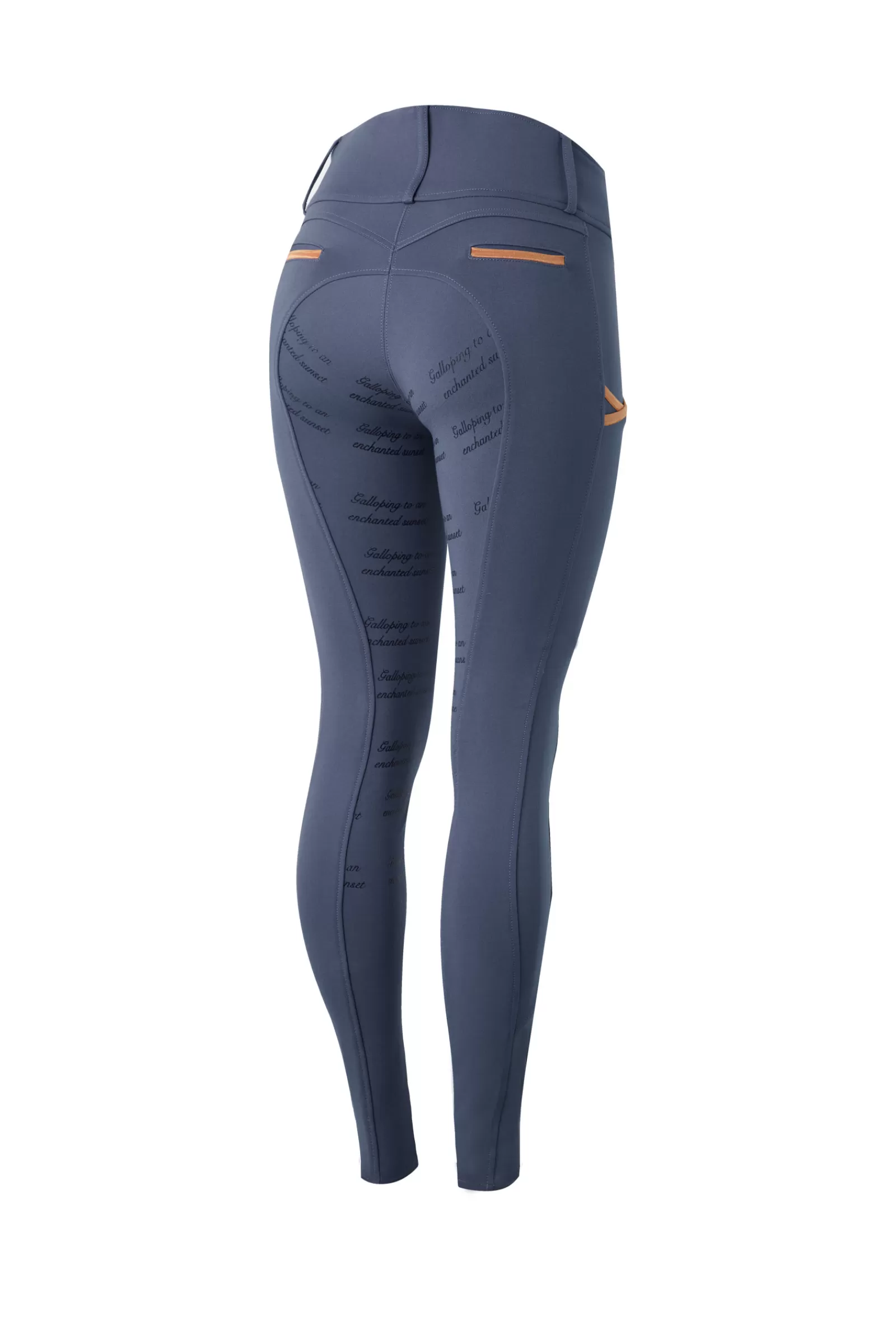 Full Seat Breeches*horze Nella Women'S Full Seat Breeches With Phone Pockets Vintage Indigo Blue
