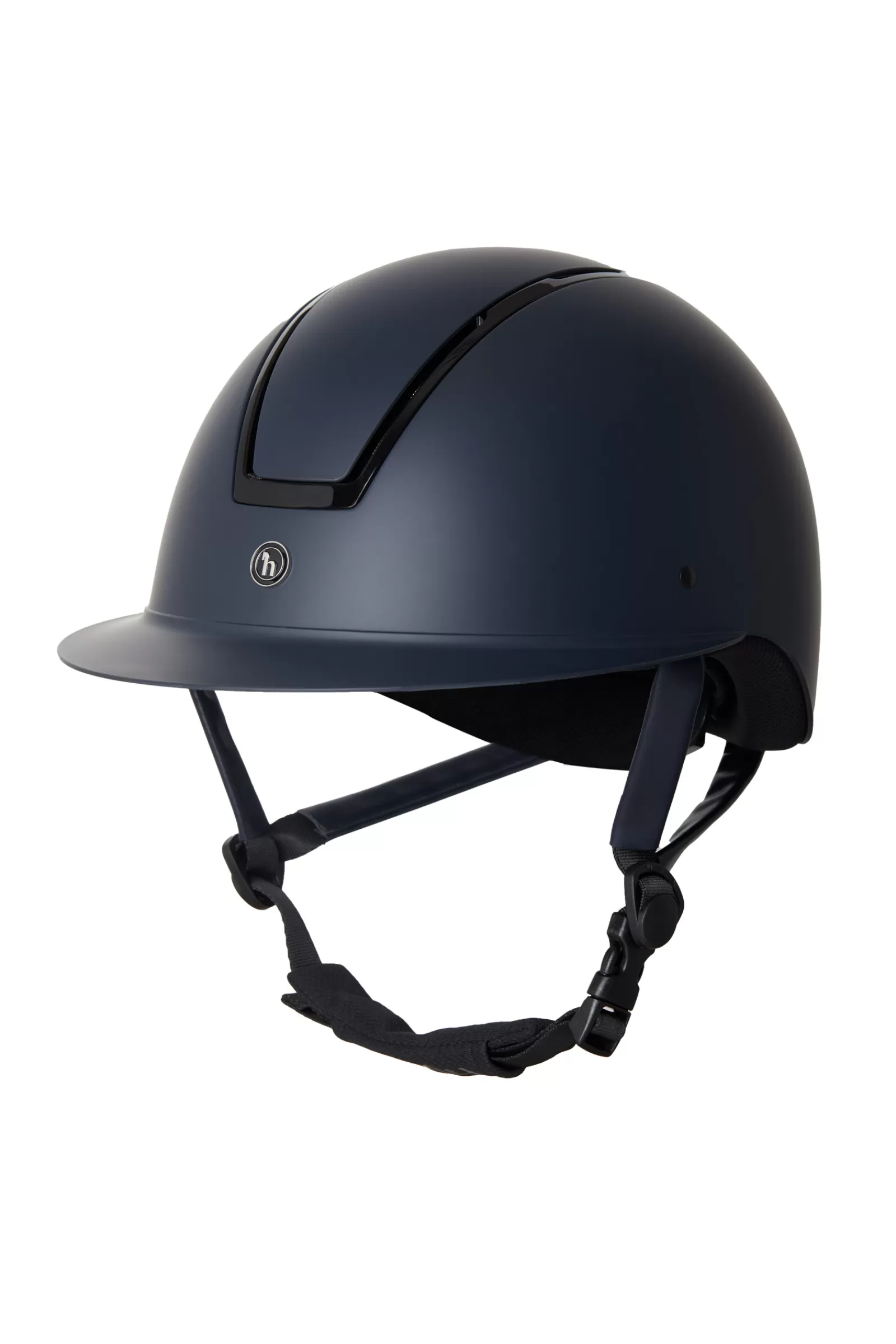 Club Apparel*horze Noir Riding Helmet With Shiny Frame & Sun Visor Dark Navy