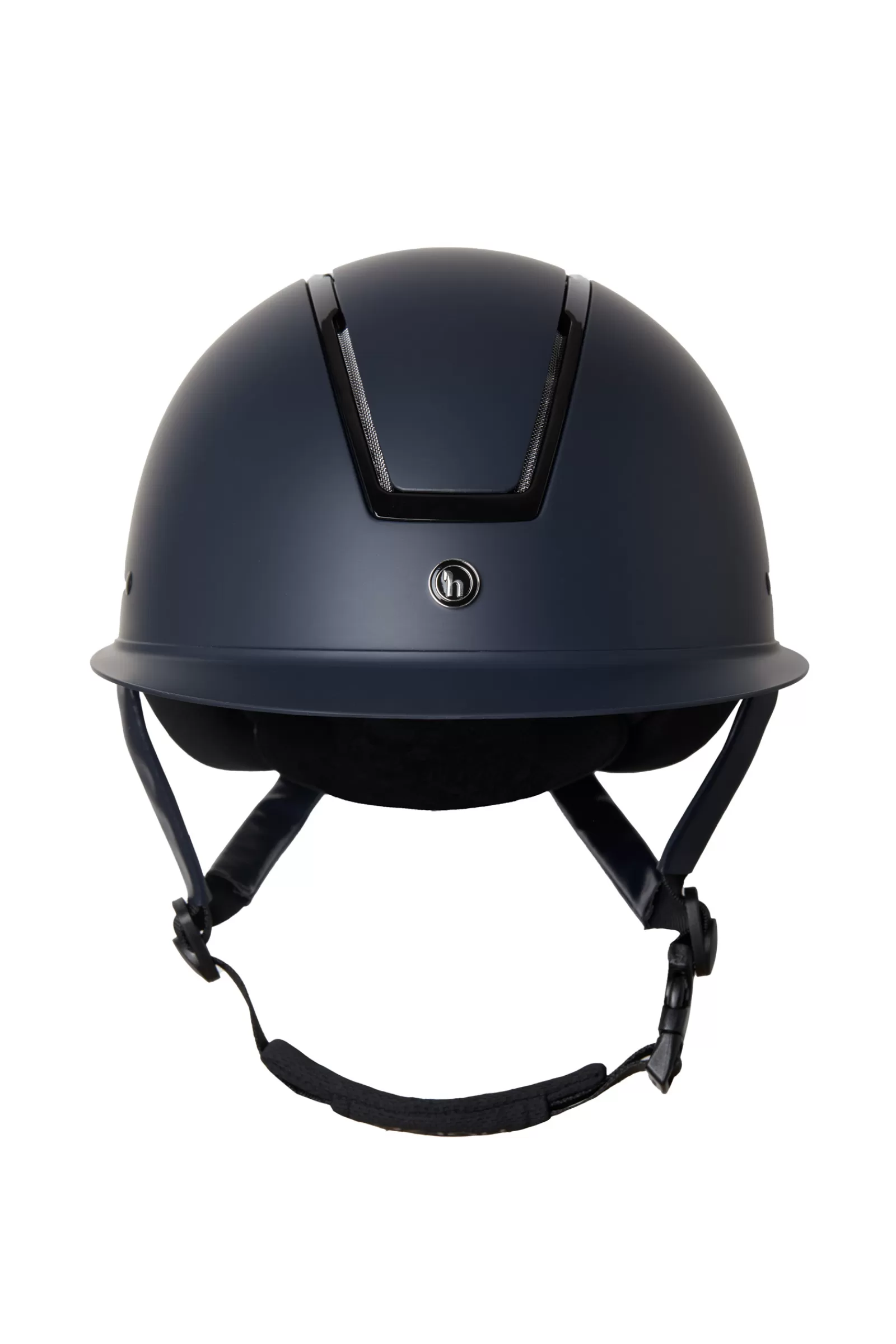 Club Apparel*horze Noir Riding Helmet With Shiny Frame & Sun Visor Dark Navy