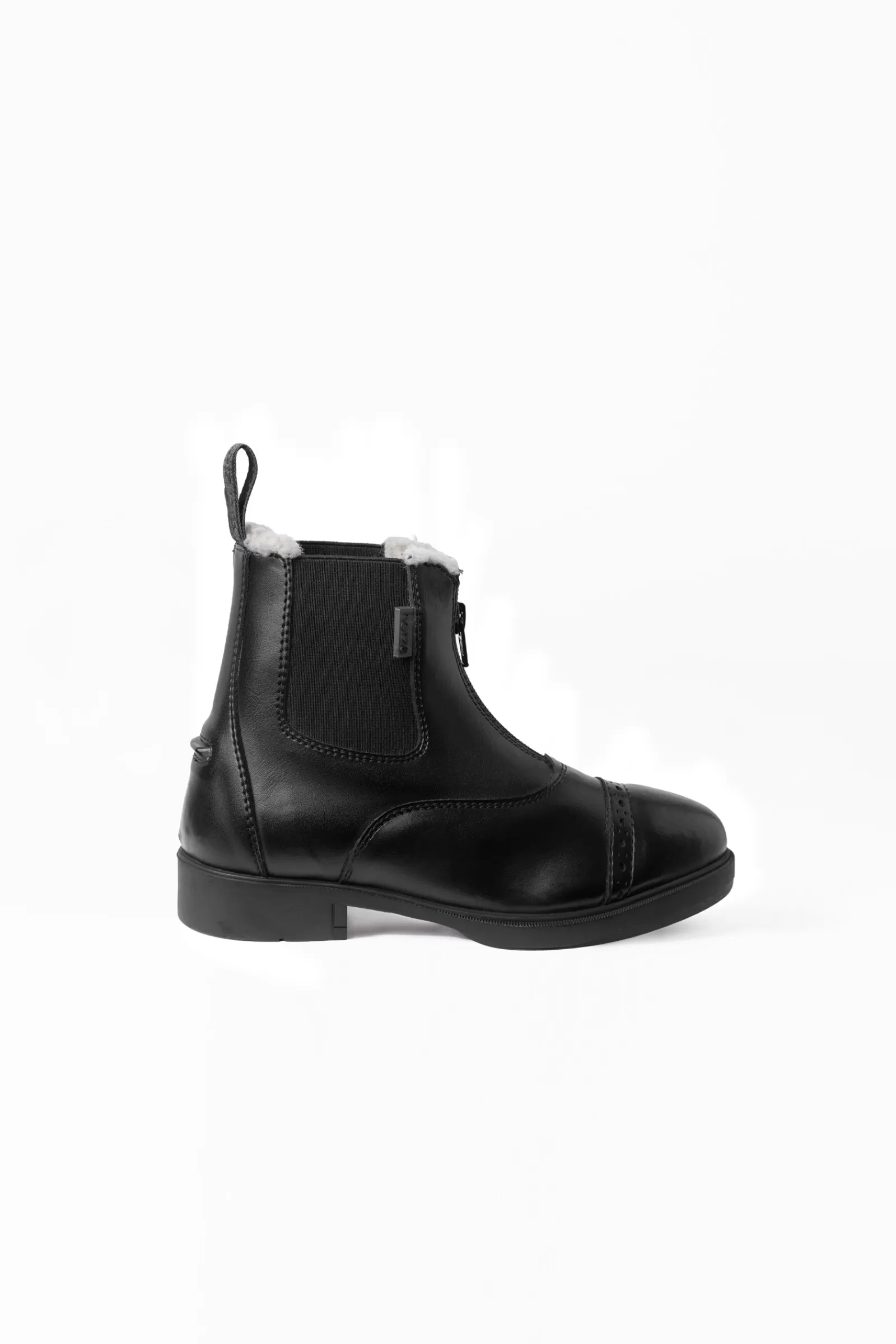 Kids Jodhpur Boots*horze Wexford Kids Front-Zip Jodhpur Winter Boots With Faux Fur Black