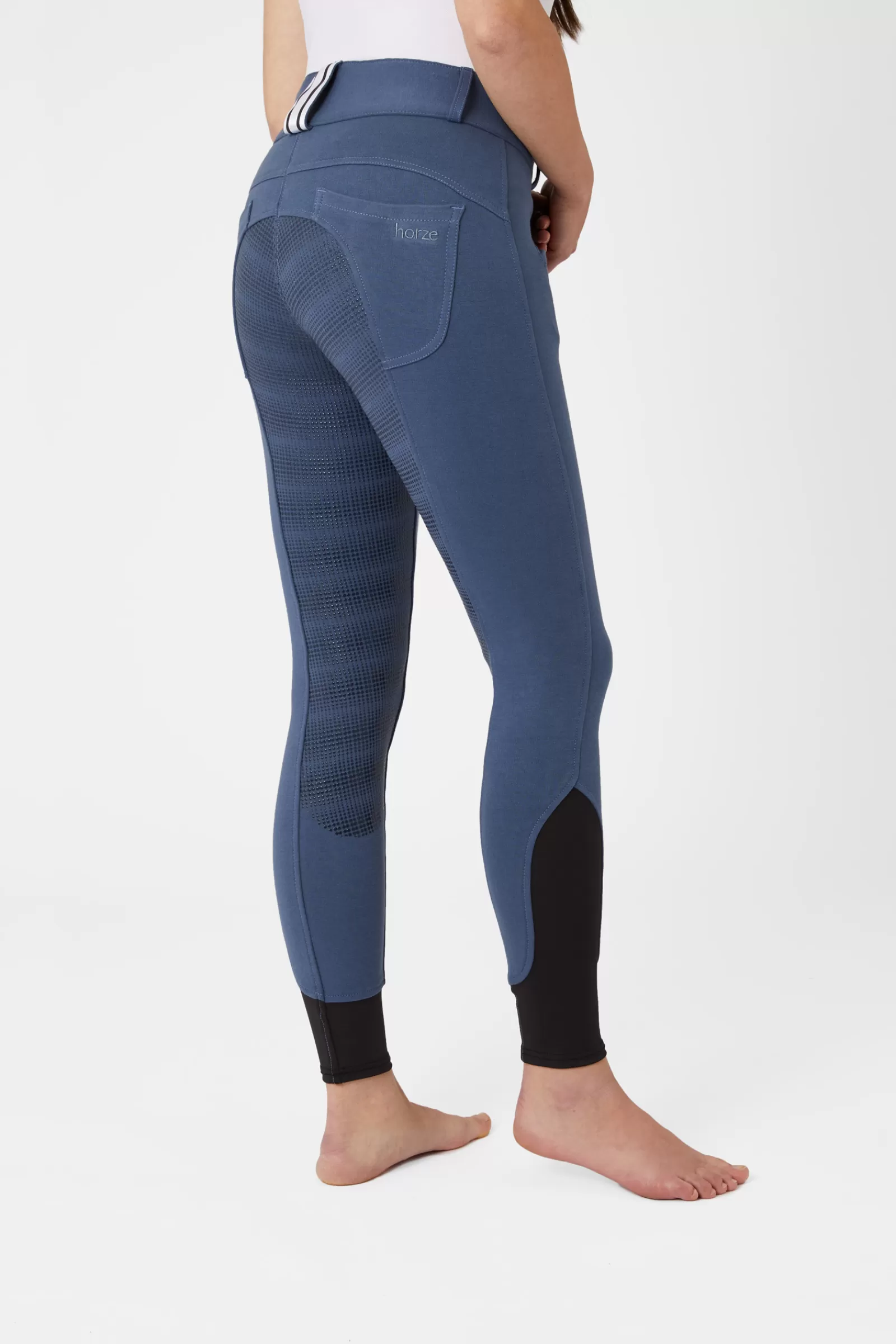 Full Seat Breeches*horze Women'S Full Seat Breeches With Belt Loop Detail Bering Sea Blue