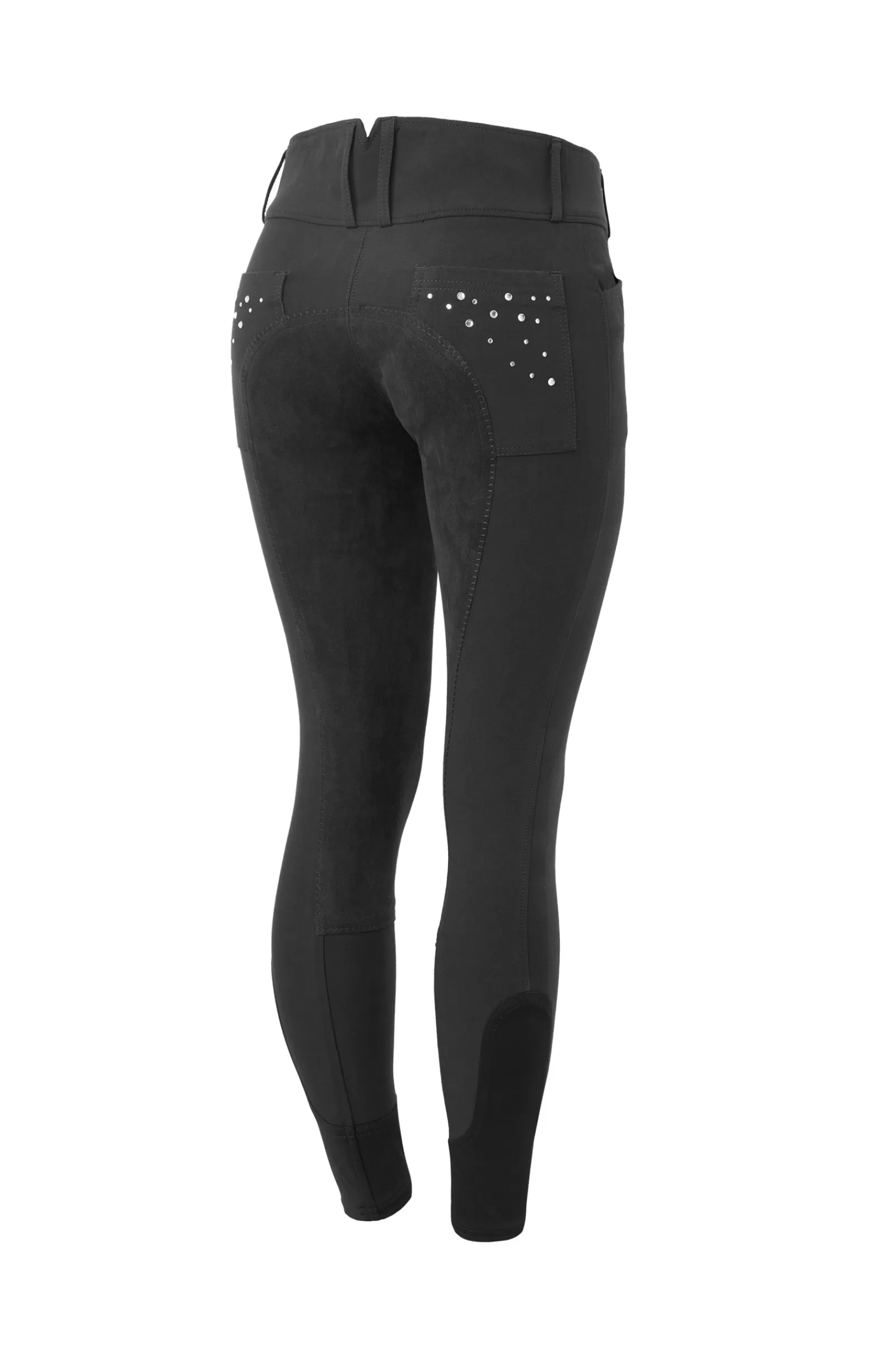 Full Seat Breeches*horze Women'S Leather Full Seat Breeches With Crystal Pockets Black